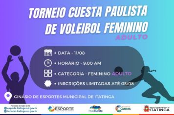 PARTICIPE DA TORNEIO CUESTA PAULISTA DE VOLEIBOL FEMININO ADULTO! 