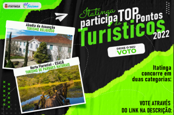 [ITATINGA CONCORRE AO PRÊMIO TOP DESTINOS TURÍSTICOS 2022]