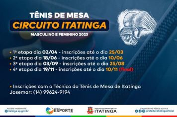 CIRCUITO ITATINGA DE TÊNIS DE MESA