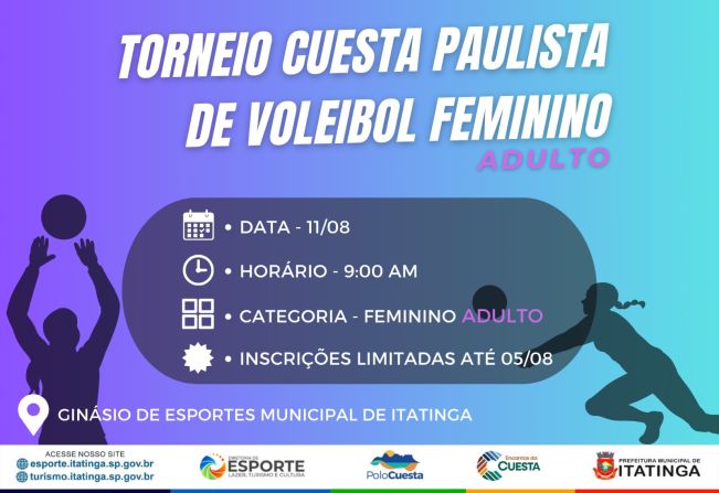 PARTICIPE DA TORNEIO CUESTA PAULISTA DE VOLEIBOL FEMININO ADULTO! 